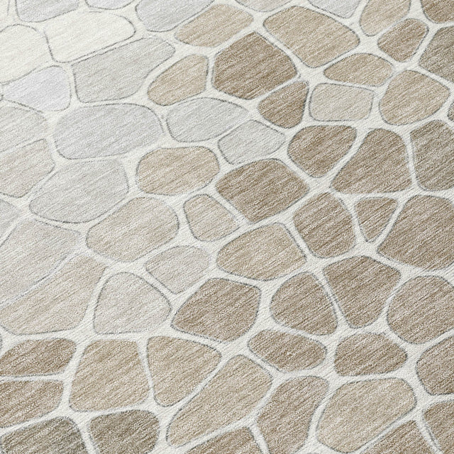 Addison Chantille ACN2190 Geometric Machine Made Transitional Taupe Rug