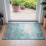 Addison Chantille ACN2190 Geometric Machine Made Transitional Teal Rug