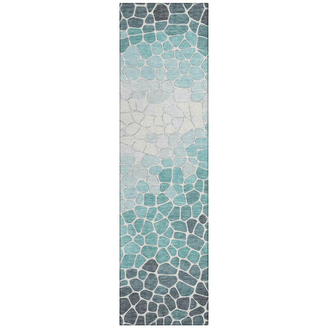 Addison Chantille ACN2190 Geometric Machine Made Transitional Teal Rug