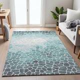 Addison Chantille ACN2190 Geometric Machine Made Transitional Teal Rug