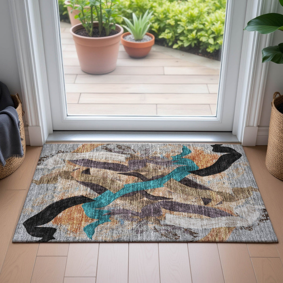 Addison Chantille ACN2191 Abstract Machine Made Transitional Gray Rug