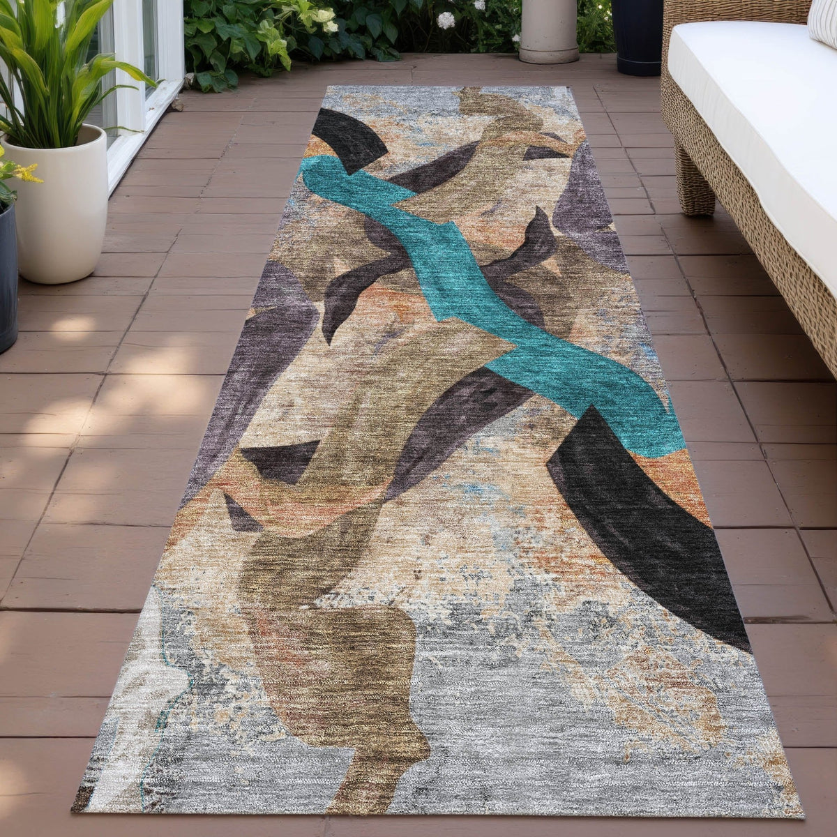Addison Chantille ACN2191 Abstract Machine Made Transitional Gray Rug