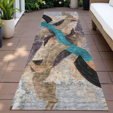 Addison Chantille ACN2191 Abstract Machine Made Transitional Gray Rug