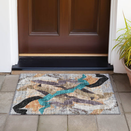 Addison Chantille ACN2191 Abstract Machine Made Transitional Gray Rug