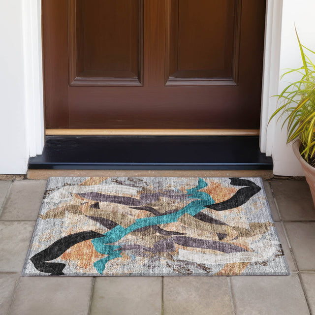 Addison Chantille ACN2191 Abstract Machine Made Transitional Gray Rug