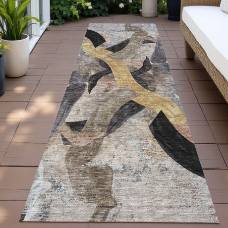 Addison Chantille ACN2191 Abstract Machine Made Transitional Taupe Rug