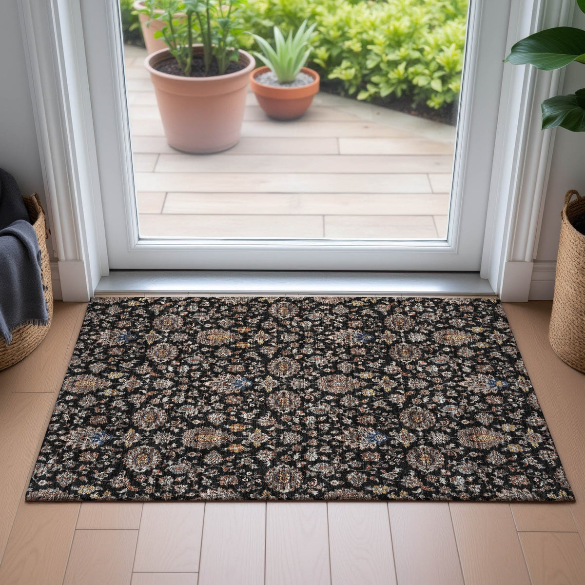 Addison Chantille ACN2192 Global Machine Made Traditional Black Rug