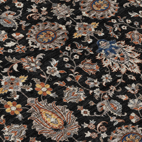 Addison Chantille ACN2192 Global Machine Made Traditional Black Rug