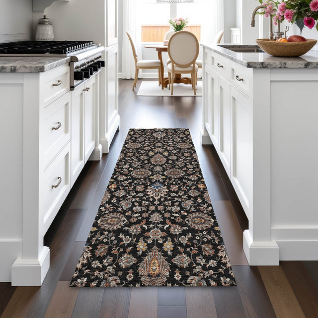 Addison Chantille ACN2192 Global Machine Made Traditional Black Rug