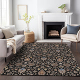 Addison Chantille ACN2192 Global Machine Made Traditional Black Rug