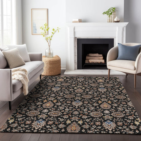 Addison Chantille ACN2192 Global Machine Made Traditional Black Rug