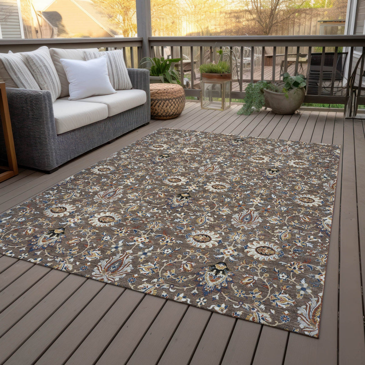 Addison Chantille ACN2192 Global Machine Made Traditional Chocolate Rug