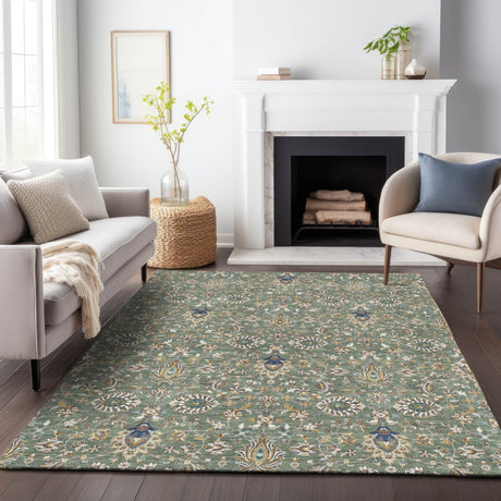 Addison Chantille ACN2192 Global Machine Made Traditional Green Rug