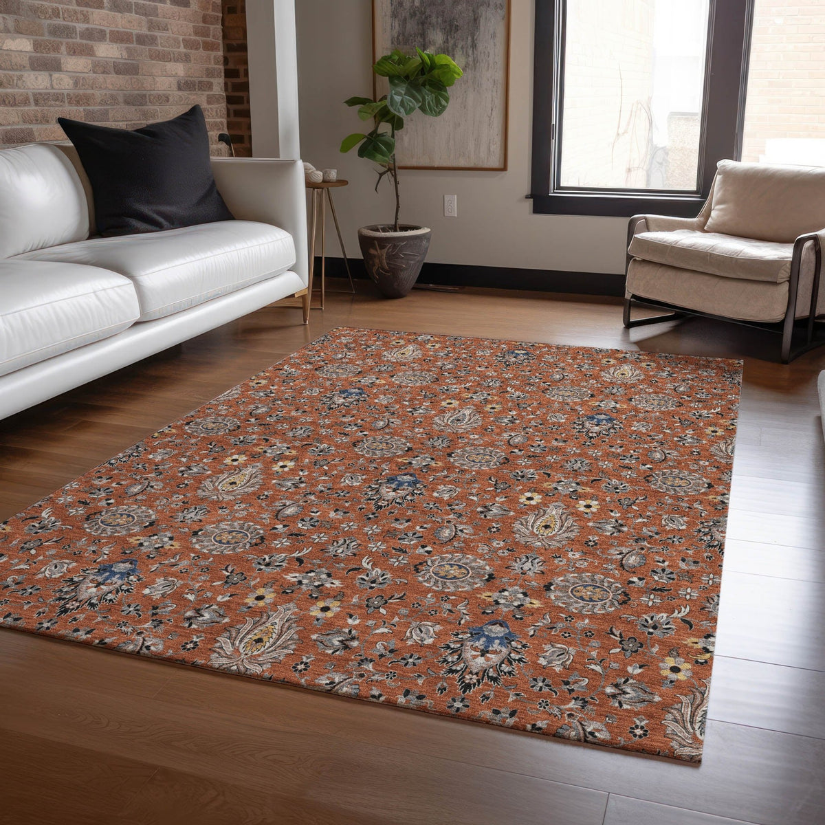 Addison Chantille ACN2192 Global Machine Made Traditional Paprika Rug