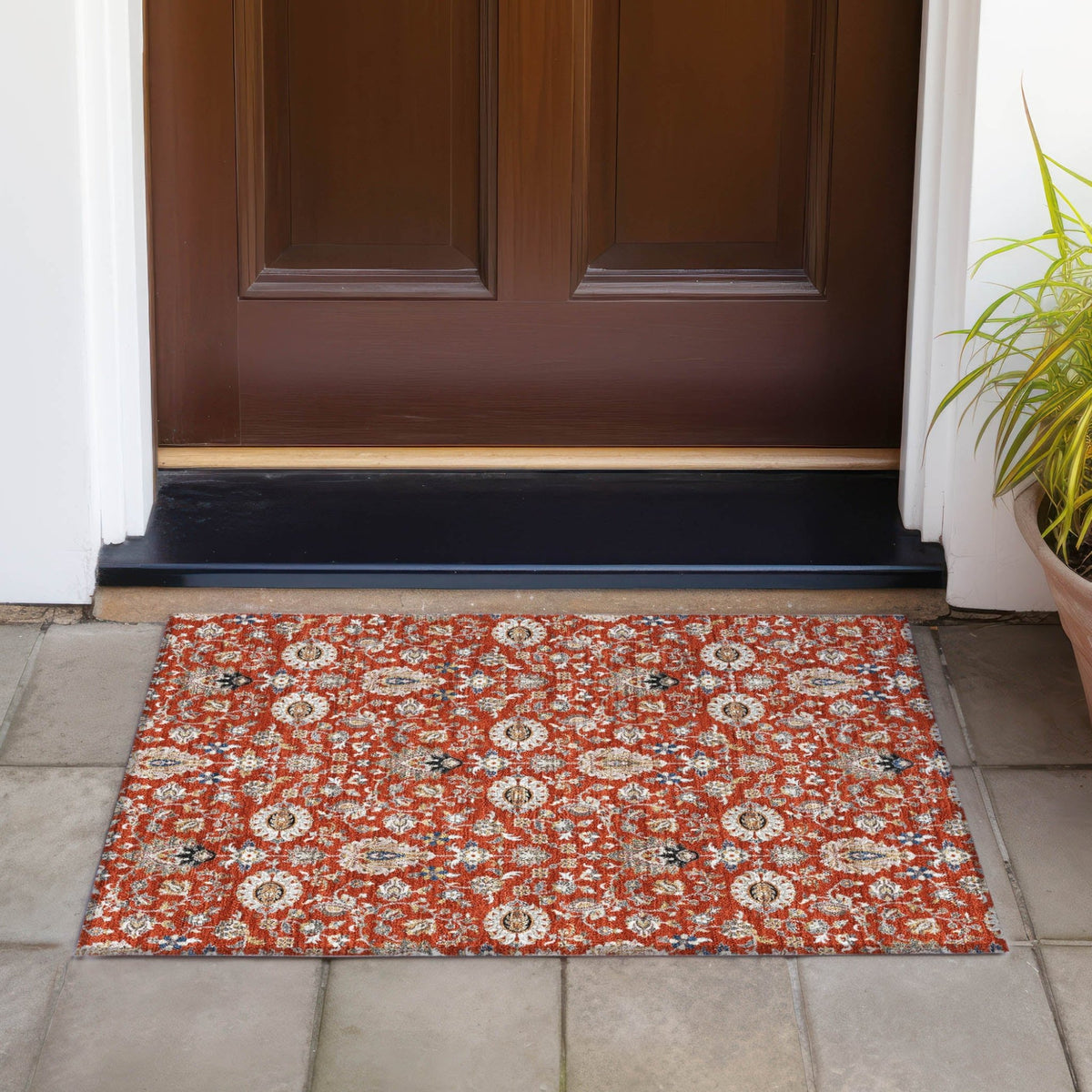 Addison Chantille ACN2192 Global Machine Made Traditional Red Rug