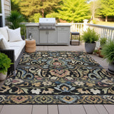 Addison Chantille ACN2193 Floral Machine Made Transitional Black Rug