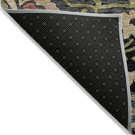 Addison Chantille ACN2193 Floral Machine Made Transitional Black Rug