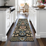 Addison Chantille ACN2193 Floral Machine Made Transitional Black Rug