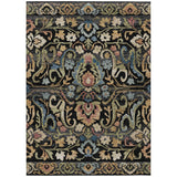 Addison Chantille ACN2193 Floral Machine Made Transitional Black Rug
