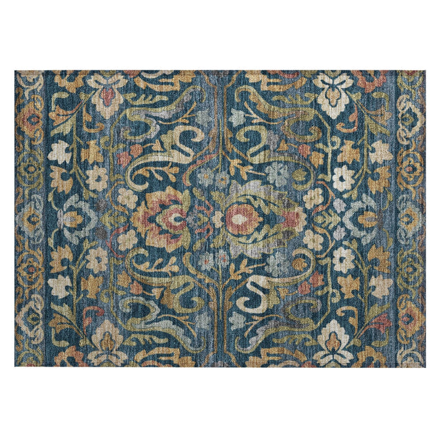 Addison Chantille ACN2193 Floral Machine Made Transitional Navy Rug