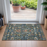 Addison Chantille ACN2193 Floral Machine Made Transitional Navy Rug