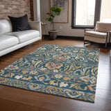 Addison Chantille ACN2193 Floral Machine Made Transitional Navy Rug