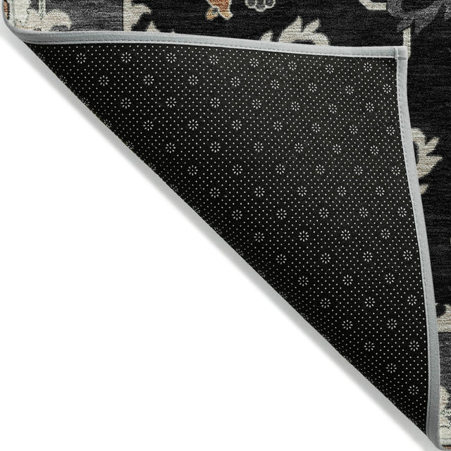 Addison Chantille ACN2194 Global Machine Made Traditional Black Rug
