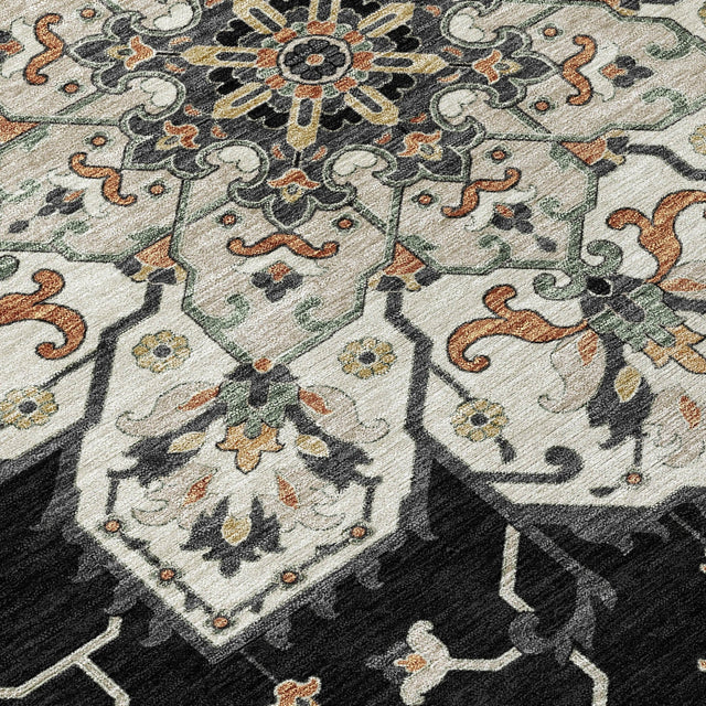 Addison Chantille ACN2194 Global Machine Made Traditional Black Rug