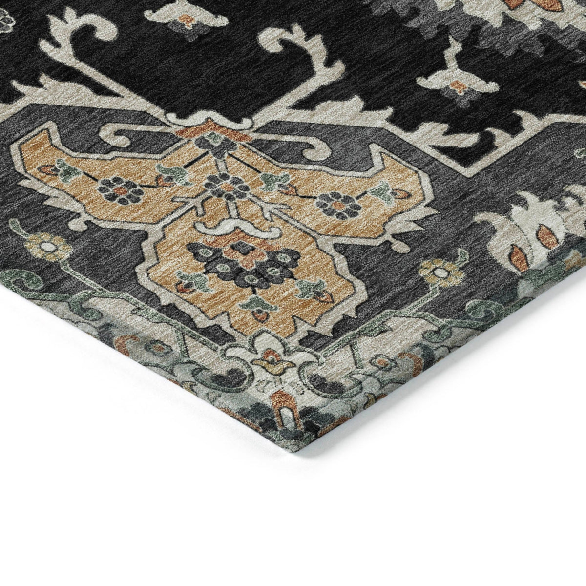 Addison Chantille ACN2194 Global Machine Made Traditional Black Rug