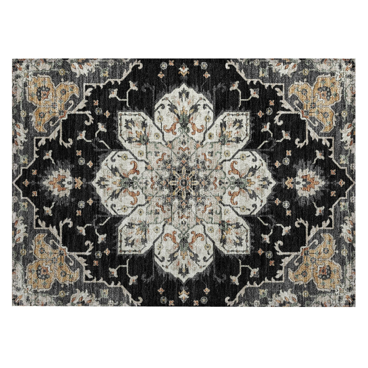 Addison Chantille ACN2194 Global Machine Made Traditional Black Rug