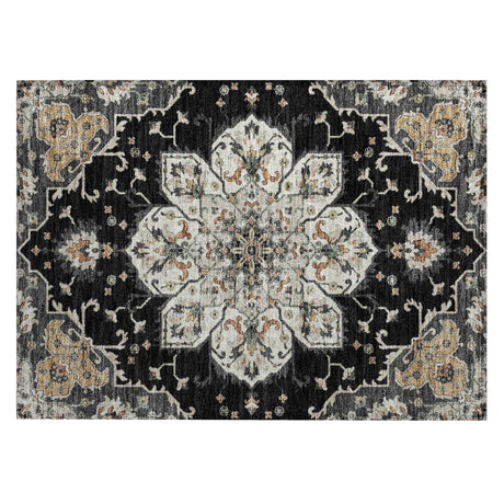 Addison Chantille ACN2194 Global Machine Made Traditional Black Rug