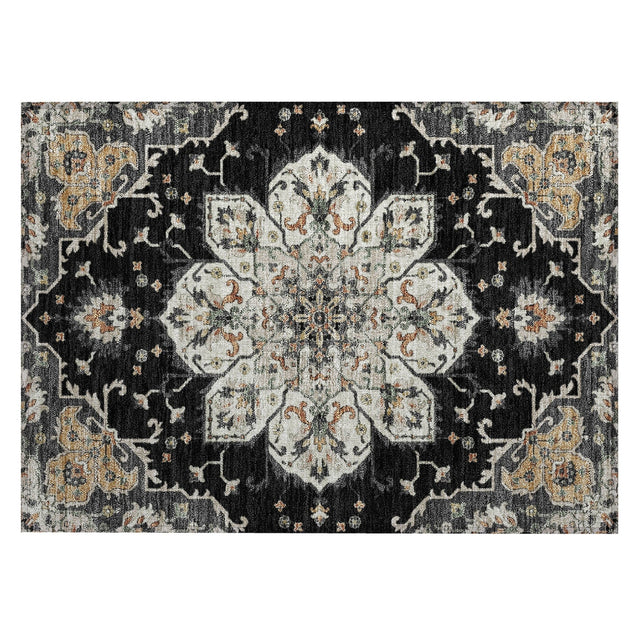 Addison Chantille ACN2194 Global Machine Made Traditional Black Rug
