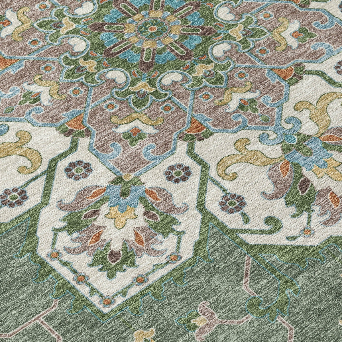 Addison Chantille ACN2194 Global Machine Made Traditional Green Rug