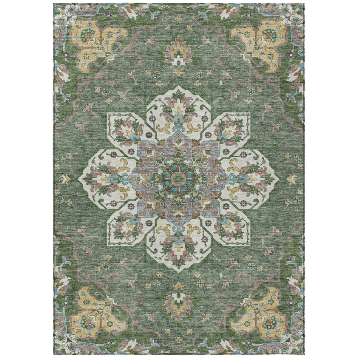 Addison Chantille ACN2194 Global Machine Made Traditional Green Rug