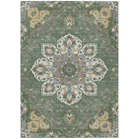 Addison Chantille ACN2194 Global Machine Made Traditional Green Rug
