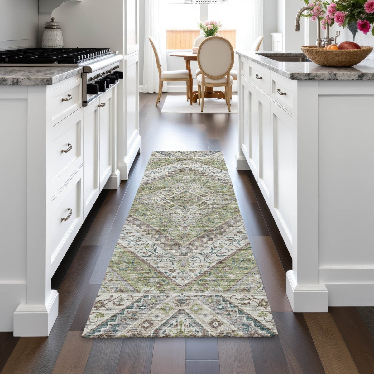 Addison Chantille ACN2195 Geometric Machine Made Transitional Aloe Rug