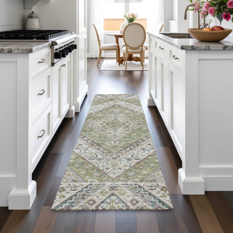 Addison Chantille ACN2195 Geometric Machine Made Transitional Aloe Rug