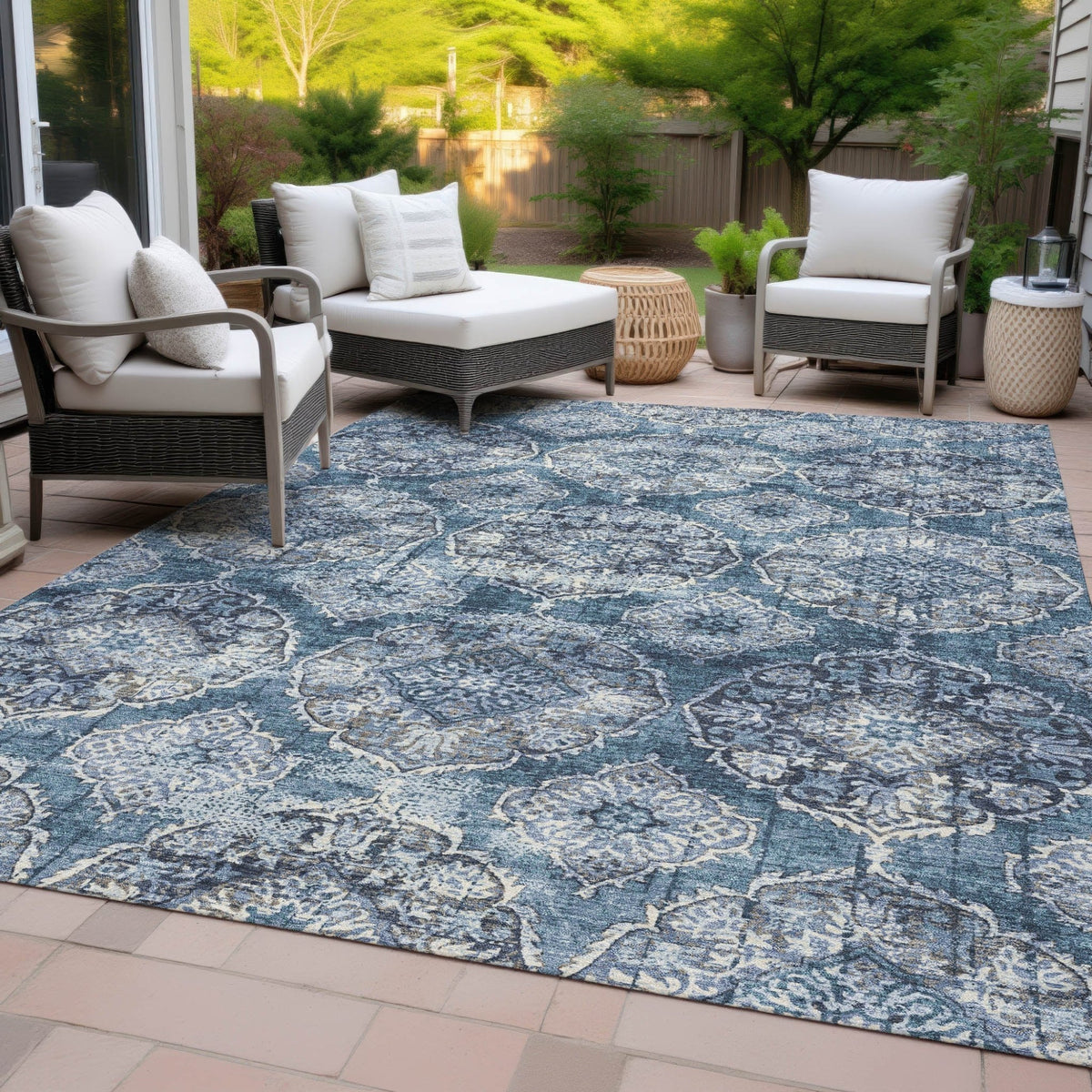 Addison Chantille ACN2196 Panel Machine Made Transitional Denim Rug