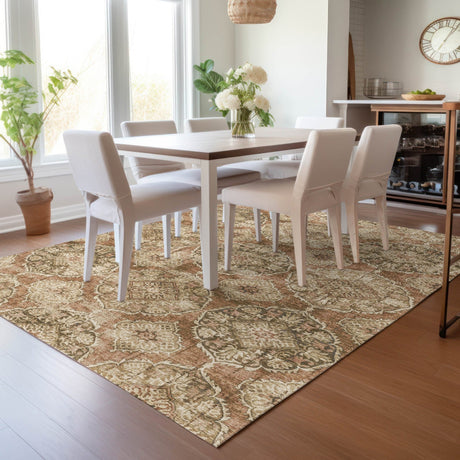 Addison Chantille ACN2196 Panel Machine Made Transitional Paprika Rug