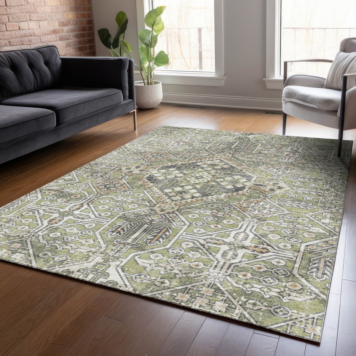 Addison Chantille ACN2197 Global Machine Made Traditional Aloe Rug