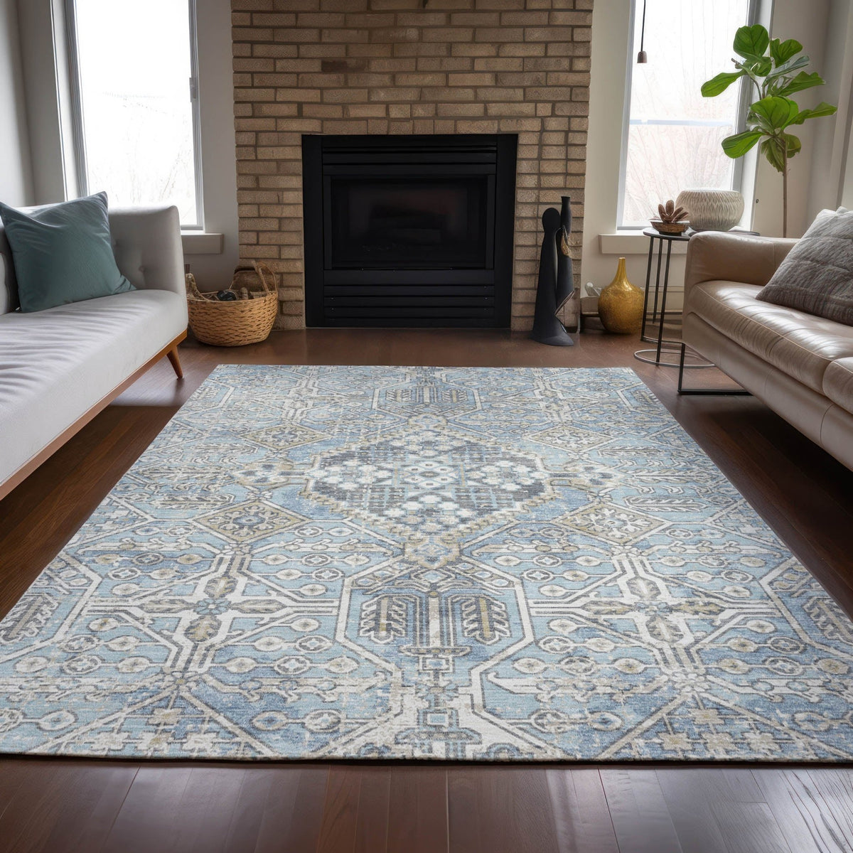 Addison Chantille ACN2197 Global Machine Made Traditional Sky Rug