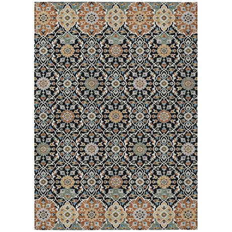 Addison Chantille ACN2199 Panel Machine Made Transitional Black Rug
