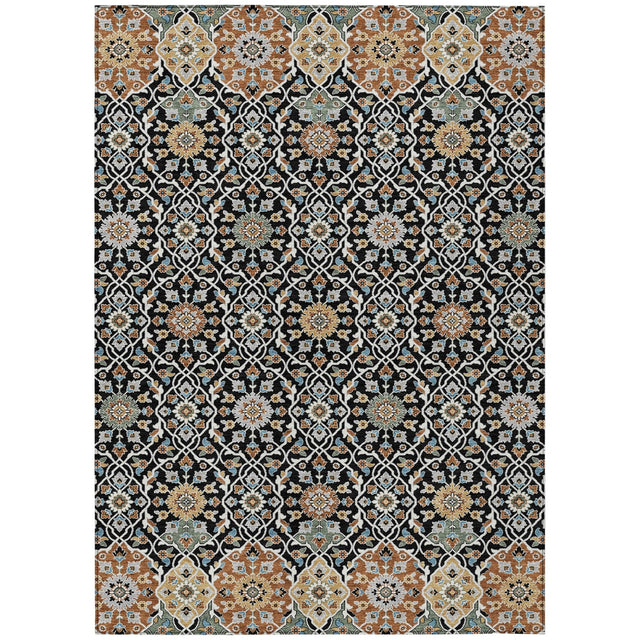 Addison Chantille ACN2199 Panel Machine Made Transitional Black Rug