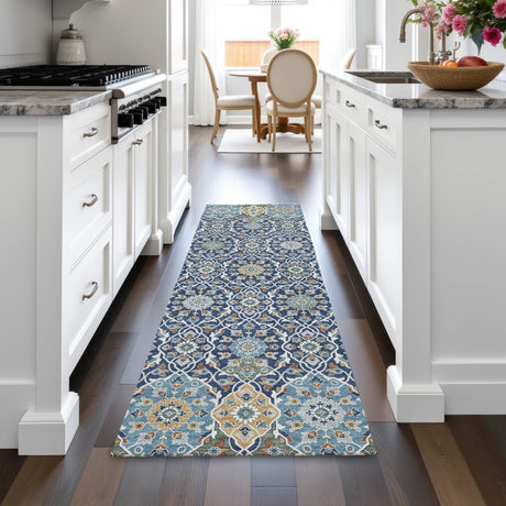 Addison Chantille ACN2199 Panel Machine Made Transitional Navy Rug