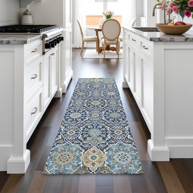 Addison Chantille ACN2199 Panel Machine Made Transitional Navy Rug