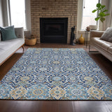 Addison Chantille ACN2199 Panel Machine Made Transitional Navy Rug