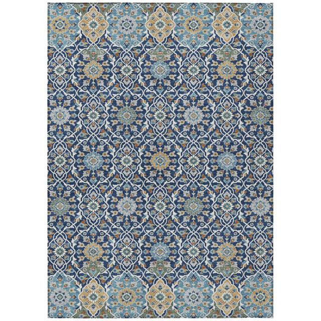 Addison Chantille ACN2199 Panel Machine Made Transitional Navy Rug