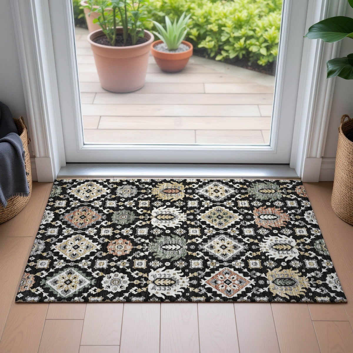 Addison Chantille ACN2200 Bohemian Machine Made Transitional Black Rug
