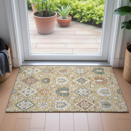 Addison Chantille ACN2200 Bohemian Machine Made Transitional Gold Rug