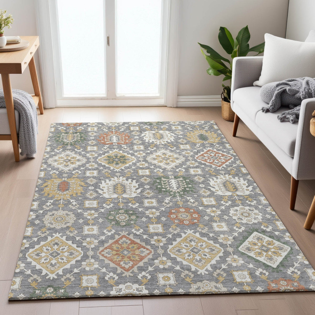 Addison Chantille ACN2200 Bohemian Machine Made Transitional Gray Rug